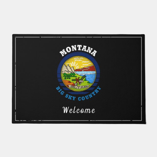 FELPUDO BANDERA ESTATAL MONTANA BIG SKY (Anverso)