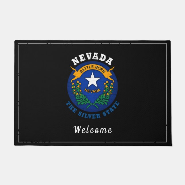 FELPUDO BANDERA ESTATAL NEVADA SILVER (Anverso)