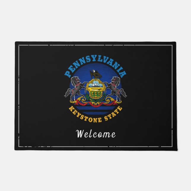 FELPUDO BANDERA ESTATAL PENNSYLVANIA KEYSTONE (Anverso)