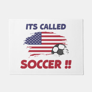 Felpudo Bandera graciosa estadounidense se llama SOCCER no