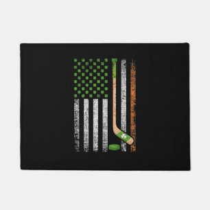 Felpudo Bandera irlandesa de Estados Unidos Leprechaun Luc