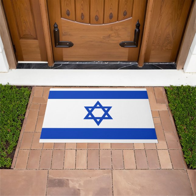 Felpudo Bandera israelí moderna patriótica (Exterior)