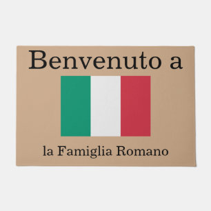 Felpudo Bandera italiana personalizada la Famiglia Apellid