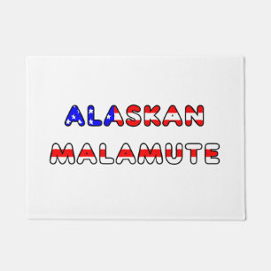Felpudo bandera malamute de Alaska en nombre