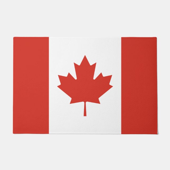 Felpudo Bandera Nacional Canadiense (Bandera Canadá de hoj (Anverso)