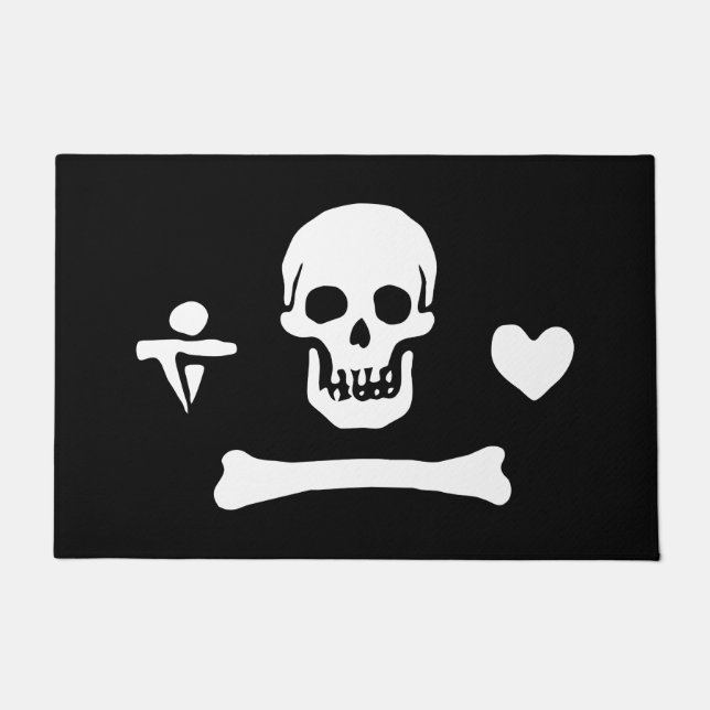 Felpudo Bandera pirata Stede Bonnet Jolly Roger (Anverso)