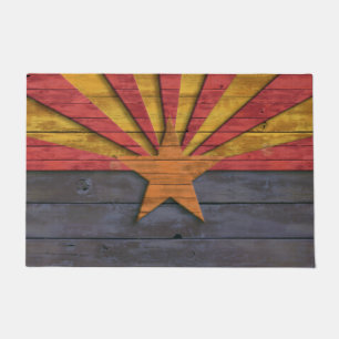 Felpudo Bandera rústica del vintage de Arizona