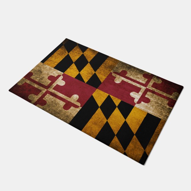 Felpudo Bandera rústica del vintage de Maryland (Angular)