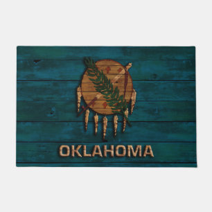 Felpudo Bandera rústica patriótica de Oklahoma