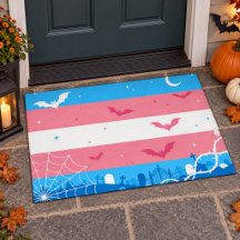 Bandera Trans Orgullo Spooky Halloween Cementerio