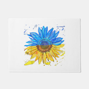 Felpudo Bandera ucraniana camiseta vintage con girasol