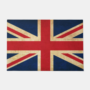 Felpudo Bandera vieja Union Jack de Reino Unido del Grunge