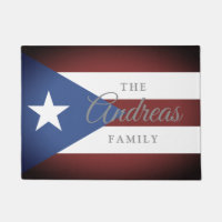 Bandera vintage de Puerto Rico con apellido person
