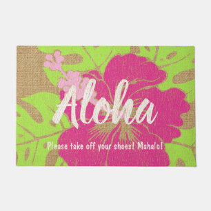 Felpudo Banzai Beach Hawaiano Hibiscus Floral Aloha