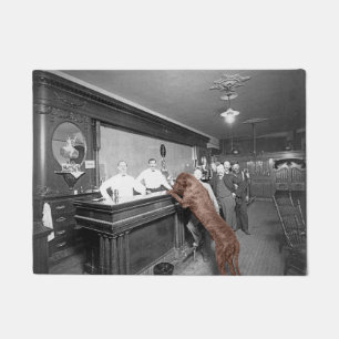 Felpudo Bar de la taberna Saloon Friendly Dog 1900 Fotogra