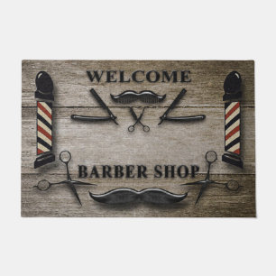 Felpudo Barbería Bienvenida Mat, Cabina De Puerta De Sal