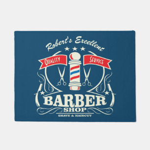 Felpudo Barbershop Barber Stylist Blue
