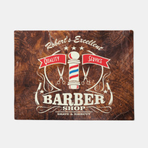 Felpudo Barbershop estilista barbería moderna puerta de e