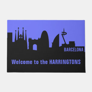 Felpudo Barcelona Landmarks personalizado color y texto