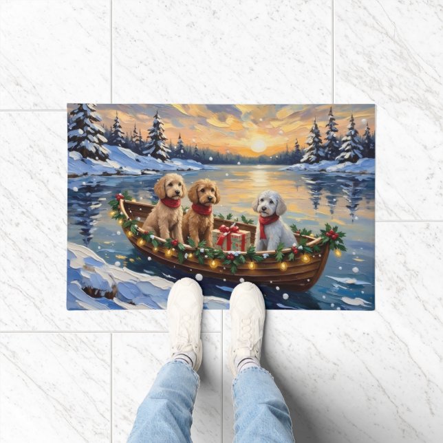 Felpudo Barco de Navidad de Caniche Fiesta (Interior)