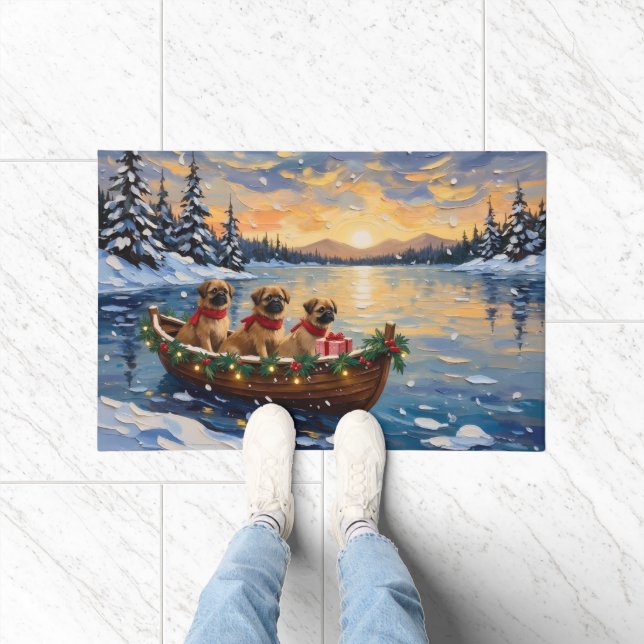 Felpudo Barco de Navidad de Pekín Feriado (Interior)