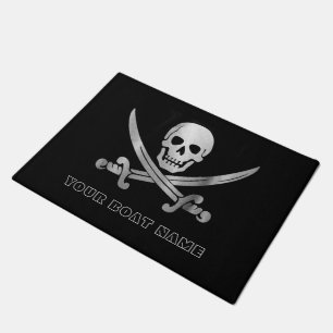 Felpudo Barco de Personalizado de espadas de cráneo pirat