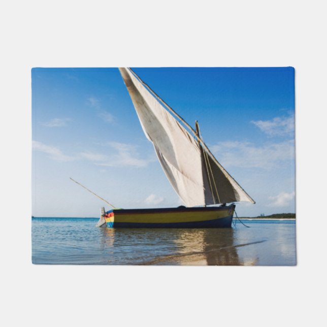Felpudo Barco de vela y Shell el | Mozambique, casa de (Anverso)