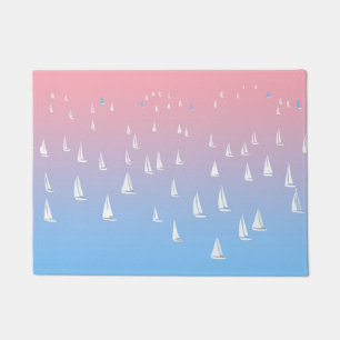 Felpudo Barcos de vela en el océano