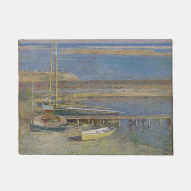 Felpudo Barcos en aterrizaje (Paisaje de Nueva Inglaterra) (Anverso)