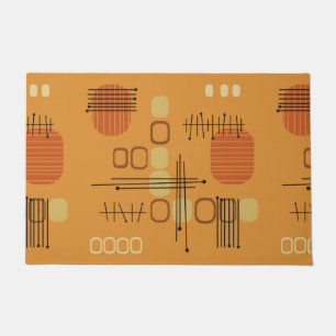 Felpudo Barkcloth Ochre de resumen atómico