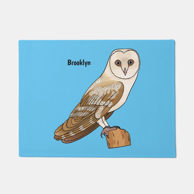Felpudo Barn owl bird cartoon illustration (Anverso)