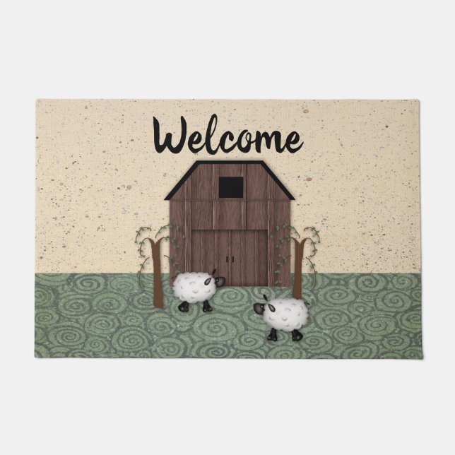 Felpudo Barn Sheep Doormat (Anverso)