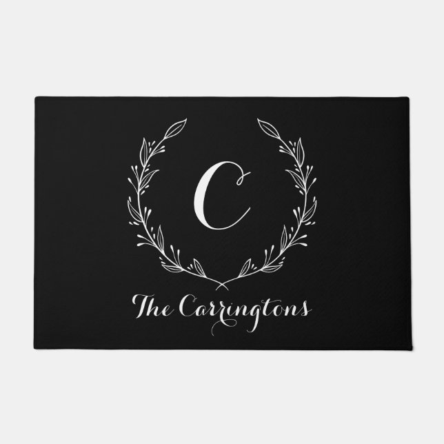 Felpudo Barniz de puerta delantera negra personalizada y e (Anverso)