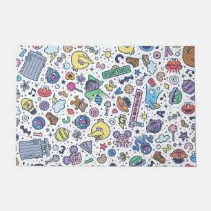 Felpudo Barrio Sésamo Patrón de Doodle de Sesame Pals