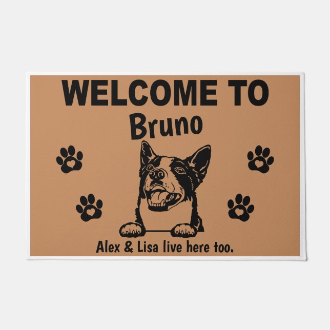 Felpudo Basenji Dog Personalized Door Mat Doormat  (Anverso)