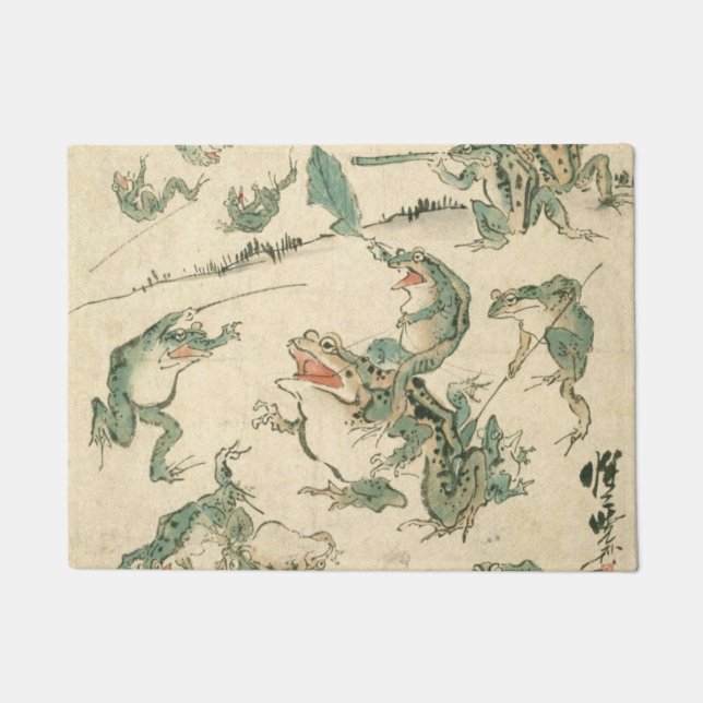 Felpudo Batalla De Las Ranas - Kawanabe Kyosai (Anverso)