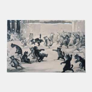 Felpudo Batalla de nieve de los gatos, Louis Wain