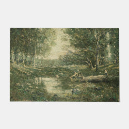 Felpudo Bathers in Green Woodland Landscape (Arte de época