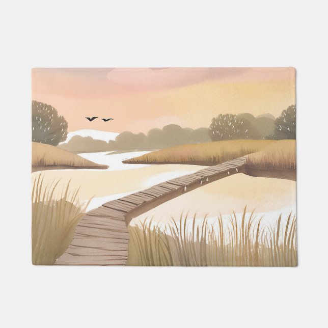 Felpudo Bay Boardwalk | Airy Coastal Watercolor Painting (Anverso)