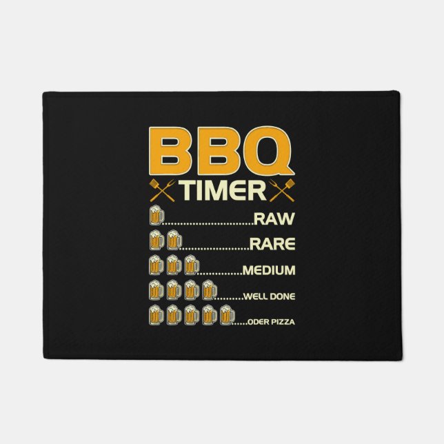 Felpudo BBQ Timer Grilling Beer Drinking (Anverso)
