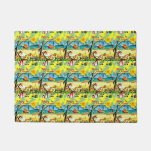 Felpudo Beach Bum Santa Navidades Door Mat