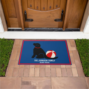 Felpudo Beach Days Black Lab Recuperar Doormat Perro