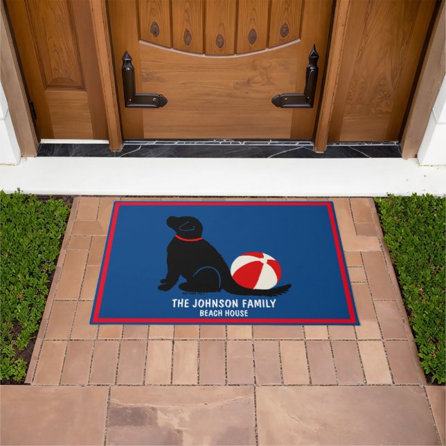 Felpudo Beach Days Black Lab Recuperar Doormat Perro (Exterior)