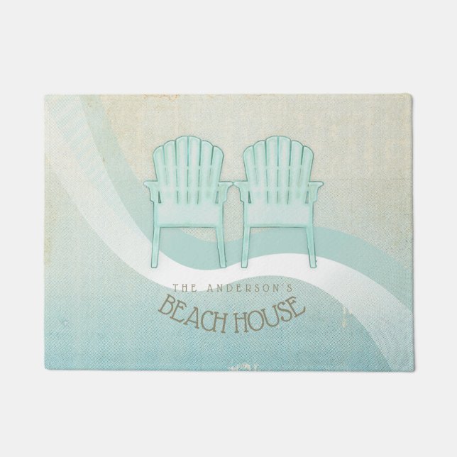 Felpudo Beach House Adirondack Chairs Aqua Blue ID623 (Anverso)