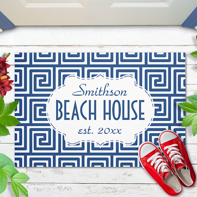 Felpudo Beach House Navy Key Deco Nautical Personalized (Subido por el creador)