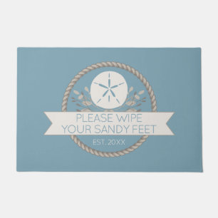 Felpudo Beach House Sand Dollar Personalizado Door Mat