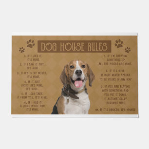 Felpudo Beagle Dog House Rules, Si Se Rompe, Es Tuyo