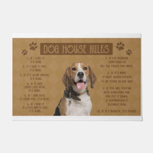 Felpudo Beagle Dog House Rules, Si Se Rompe, Es Tuyo