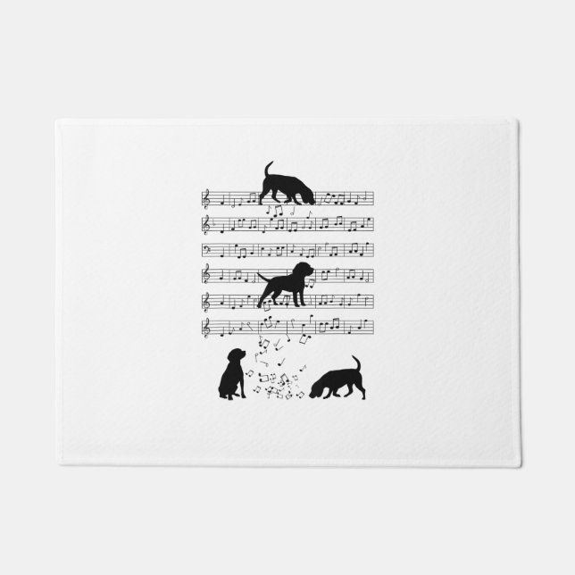 Felpudo Beagle dog Music Note Clef Musician Beagle do (Anverso)