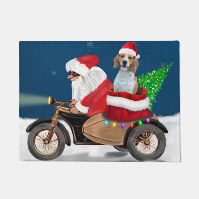 Felpudo Beagle Dog Navidades Santa Claus (Anverso)